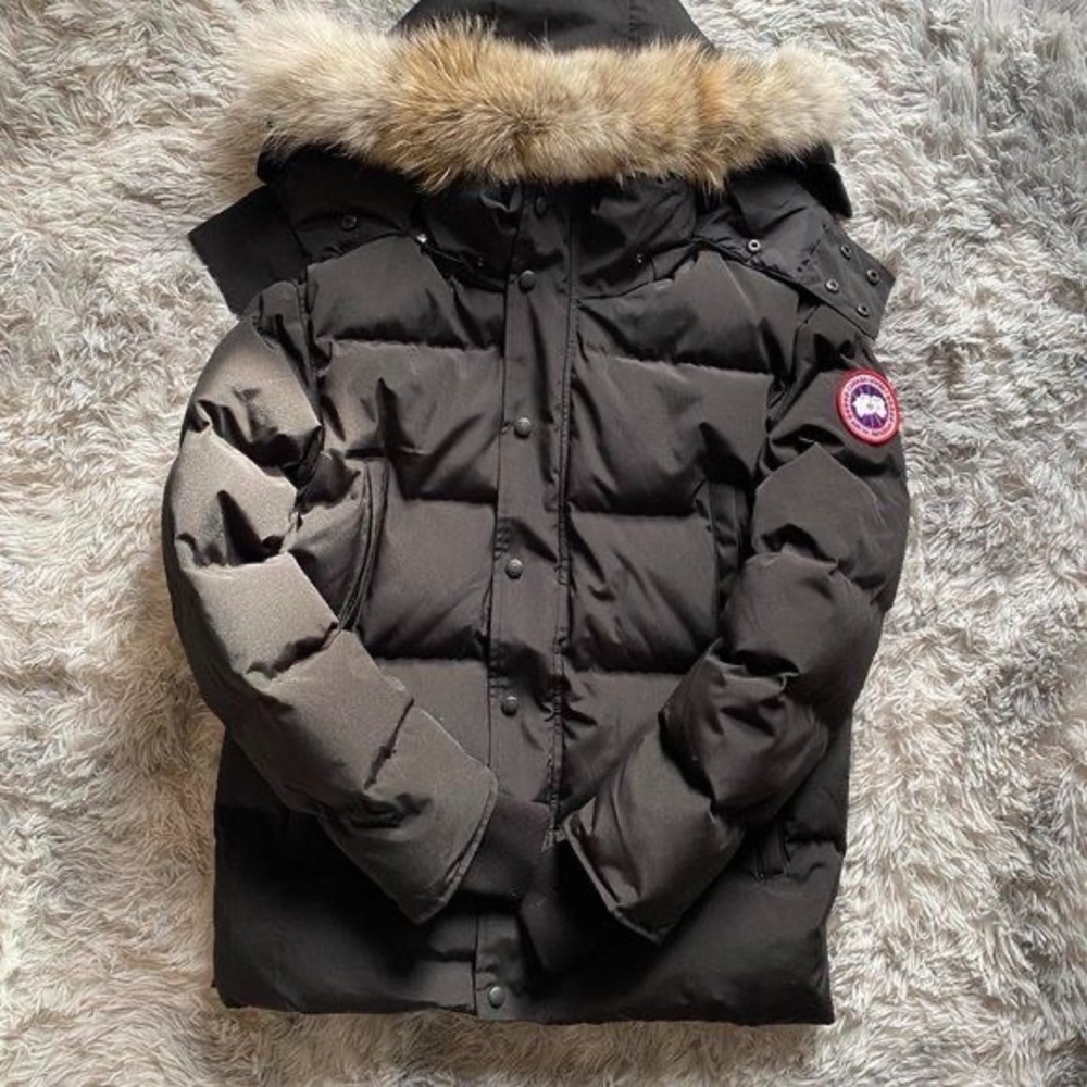 Canada Goose Black Puffer Jacket with Fur Hood